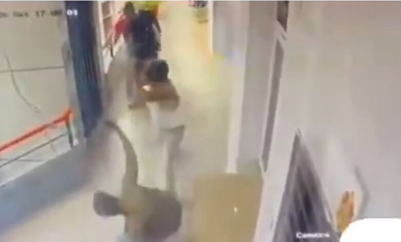 Dog causing a scuffle at Zepto delivery location in Secunderabad.